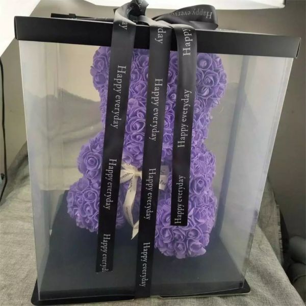 Preserved Flower Rose Teddy Bear PE for Valentines Day Gifts Factory Price Artificial Flower Gaint Teddy Bear