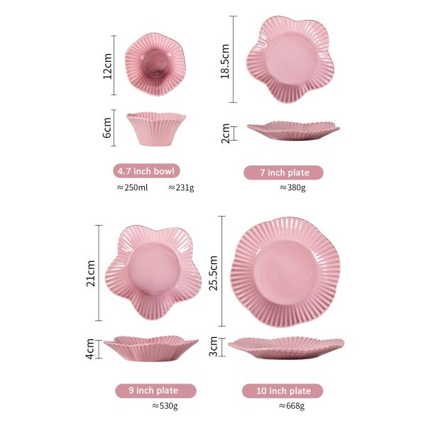 12 Person Party Tableware Table Decorations 16 Pcs Ceramic Dinner Set Nordic Porcelain