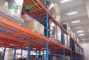 Steel Push Back Pallet Racking  Corrosion Protection Blue Orange Color Powder Coated