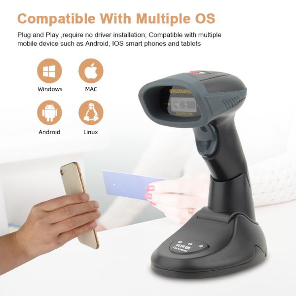 Quality Wireless Bluetooth 2D Barcode Scanner Fast Decoding For Supermarket Store / Grocery Store for sale