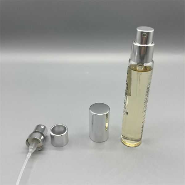 Elegant Silver Perfume Pump With Cap Stylish Dispenser For Fragrances
