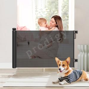 Wholesale Baby And Pet Retractable Mesh Gate Extends Up To 196" Wide Child Safety Stair Gate from china suppliers