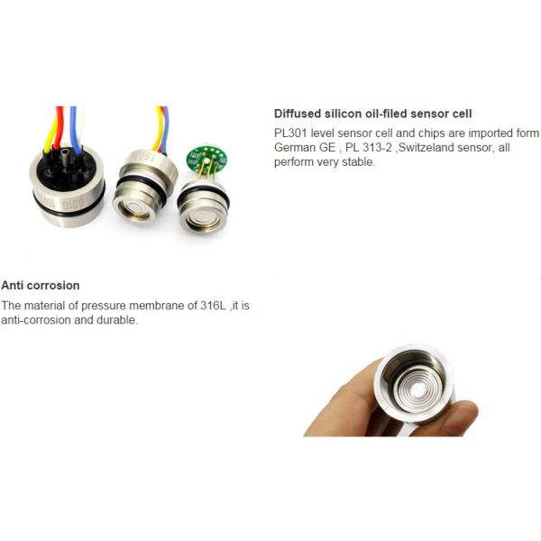 Wireless Submersible Pressure Transducer With LCD Real - Time Display Button Operated