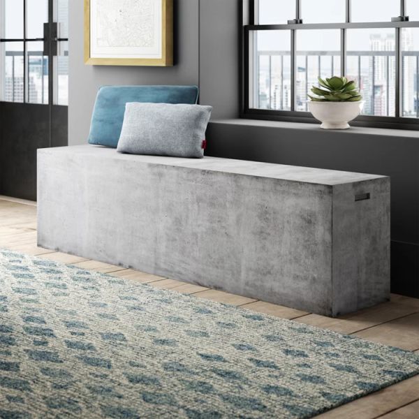 China Foshan City Concrete Patio Side Table for Outdoor Decor Concrete Table Sets Bench