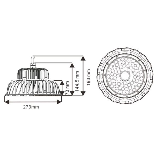 High Efficiency UFO LED High Bay Light 150W Aluminum Body Material