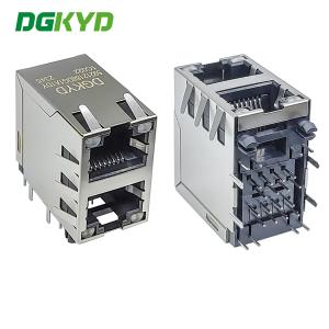 Wholesale 2x1 Dual Port RJ45 Connector With Light And Wing Without Filter Dual Color Light DGKYD59212188DG1A1DY1C022 Short Body from china suppliers
