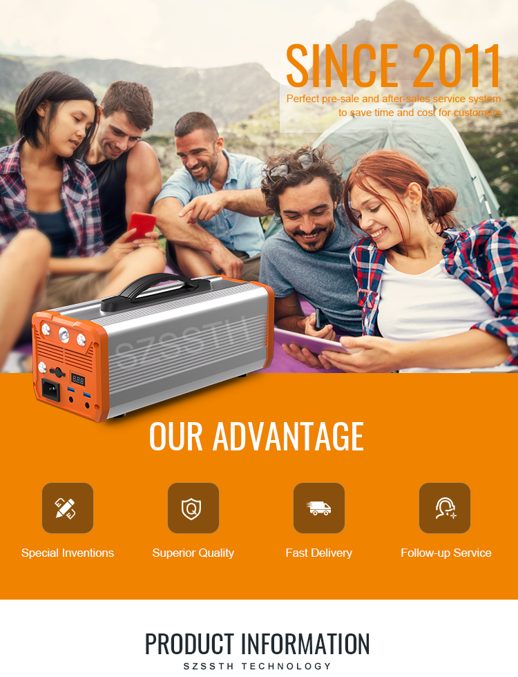 Fast Charging 90000mAh 300W Portable Power Station For Outdoor Camping Tent 220V 110V