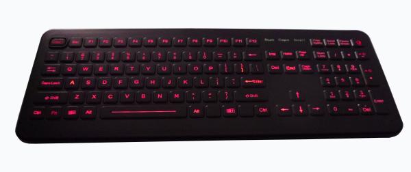 Quality Rubber hygienic IP65 illuminated USB medical keyboard with FN numeric keys for sale