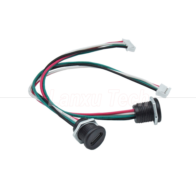 Waterproof USB Type C Female Socket to 2 Pin 4 Pin PH 2.0 XH 2.54 SH1.0 VH ZH MX Connector Cable