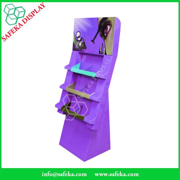 Quality Cardboard Eye shadow display stand China retail display Manufacturer floor standing pop up display rack  for makeups for sale