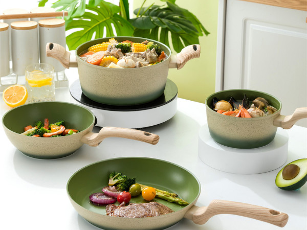 ODM Non Stick Aluminum Cookware Set 5Piece With Detachable Handles