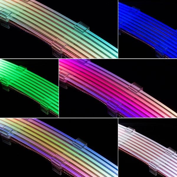 8-Pin RGB PSU Extension Cable Kit GPU Addressable ARGB Extension Sleeved Cable Kit Custom Power Supply Braided For Case