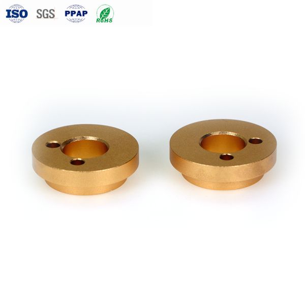 Precision CNC Aluminum Parts Anodized Gold ±0.01mm Tolerance