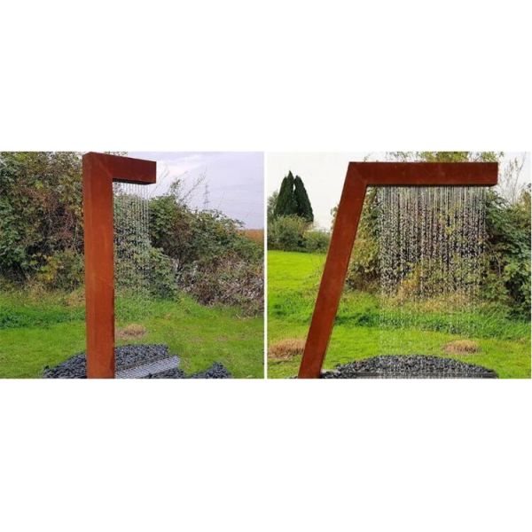 Corten Steel Rain Curtain Waterfall Decorative Outdoor