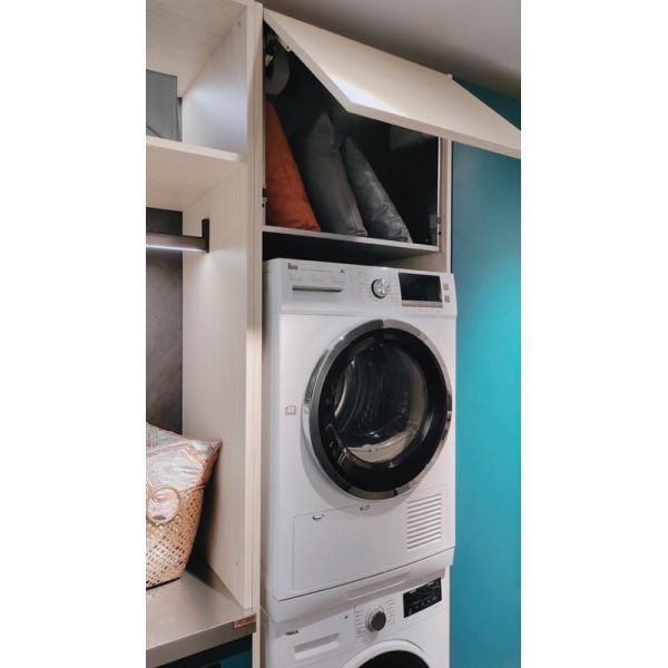 Sea Blue Laundry Room Vanity Cabinet With Multiple Storage Solution