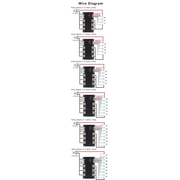 Enerkey 3.7V Li-ion Lifepo4 7S 24V 200A BMS Common Port with Balance Temperature Measure for Electric Forklift