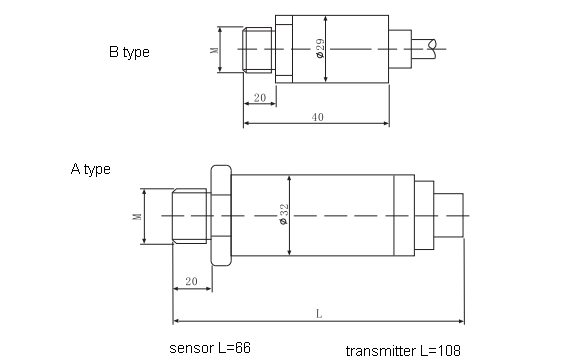 WNK805 Water Pressure Transducer 4-20mA Stainless Steel Shell
