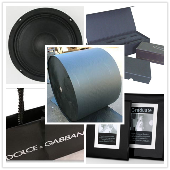 100% Wood Pulp 700mm Width Black Paper Rolls with Strong Stiffness