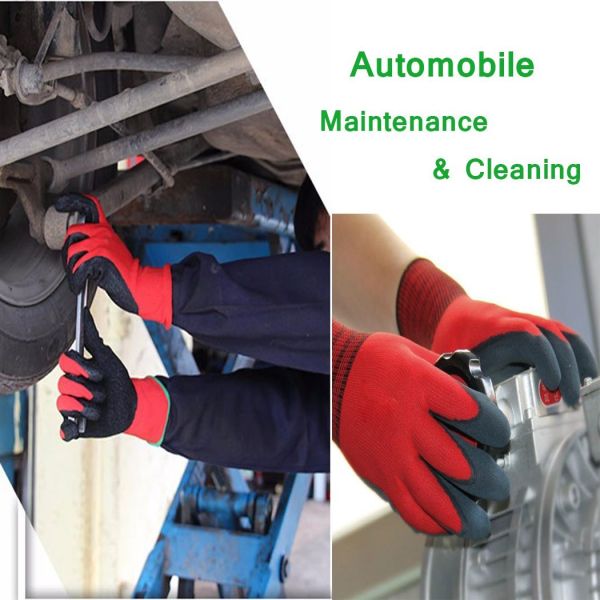 Comfortable 13 Gauge Latex Coated String Knit Gloves Elastic Cuff For Construction