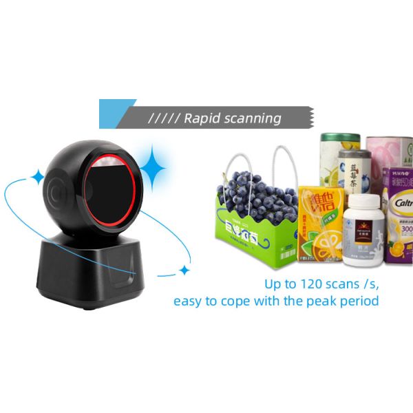 ABS PC Housing Material X7-600 2D Barcode USB QR Code Reader for Desktop Cashier System