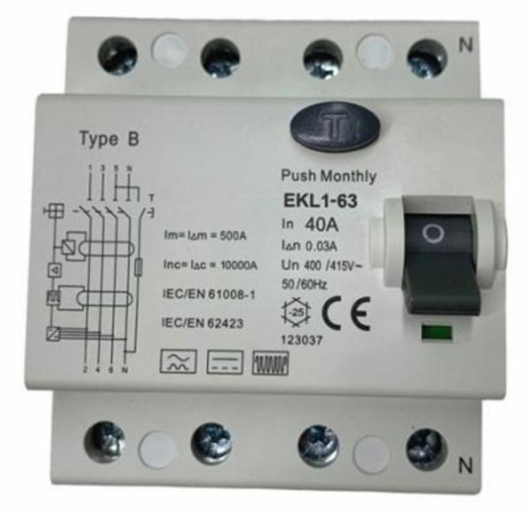 Quality RCCB 4 Pole Residual Current Circuit Breakers 40A 63A 230V 400V 0.03mA for sale