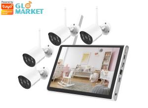 China Glomarket Smart Tuya Wifi NVR Kit 4CH Camera 1080P 10.1 Inch LCD NVR Kit on sale