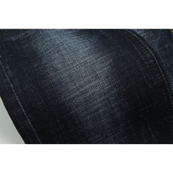 Dark Blue Grey Crosshatch Slub Cotton Spandex Denim Fabric For Jeans