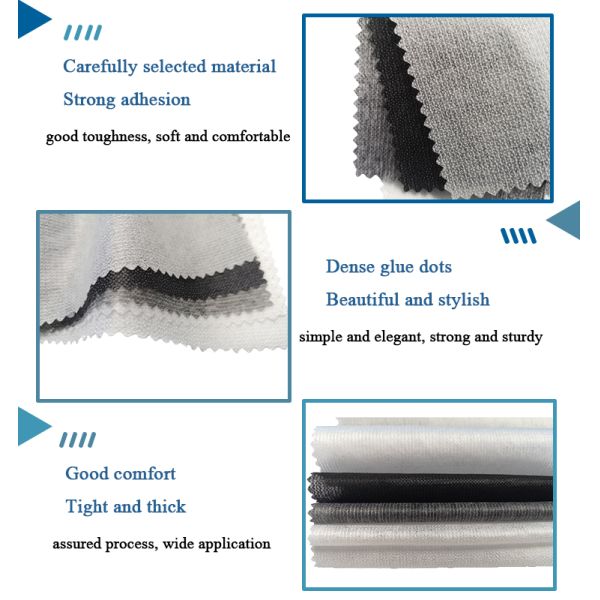 Customized Width Non-Woven Fusible Interlining with Gum Stay 50% Polyester 50% Nylon