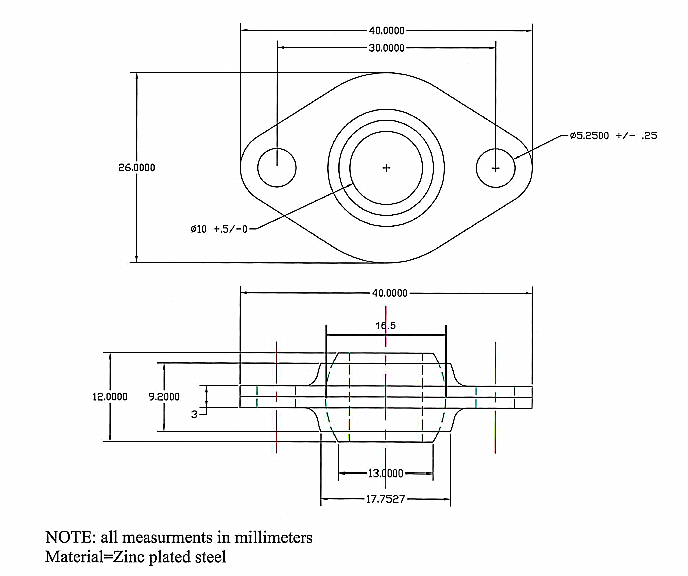 Agricultural Machinery Cable End Fittings Zinc Plated Steel Insert Bearing