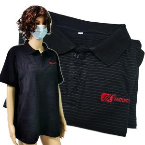 China Black Stripe ESD T Shirts Unisex 96% Cotton 4% Conductive Fiber on sale