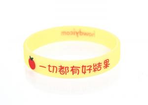 China Breast cancer bracelet printed yellow color adult size eco-friendly on sale