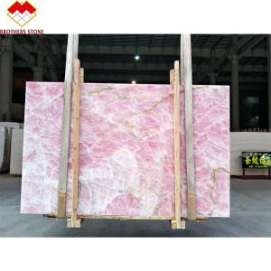 Wholesale Backlit Ice Age Onyx Marble Wall Panel Translucent Crystal Pink Onyx Countertop from china suppliers