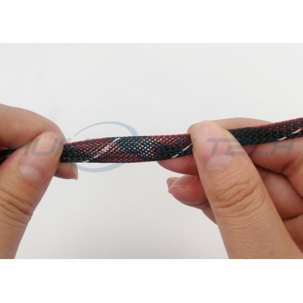 Heavy Duty PET Expandable Braided Sleeving Multi Colors Light Weight UV Resistant
