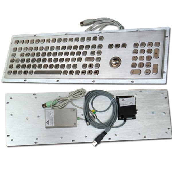 Stainless steel Industrial Computer Keyboard with Trackball , Dust Proof Keyboard