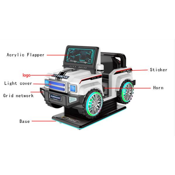 English Version City Suv Kiddie Ride Machines With FRP / PVC Material Durable