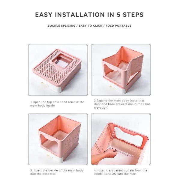 Pet Cleaning Cat Litter Box Automatic Plastic Large Space Closed Cat Litter Trays