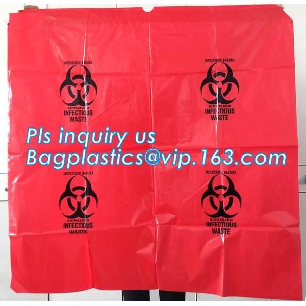Biohazardous Waste Bag Available in Different Size and Thickness, HDPE/LDPE/PP autoclave bags medical garbage bag for bi