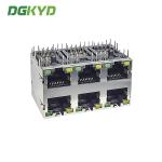 DGKYD59212388DB1A1DY1B022 RJ45 Ethernet Socket 2X3 Port 8P8C Modular Socket With