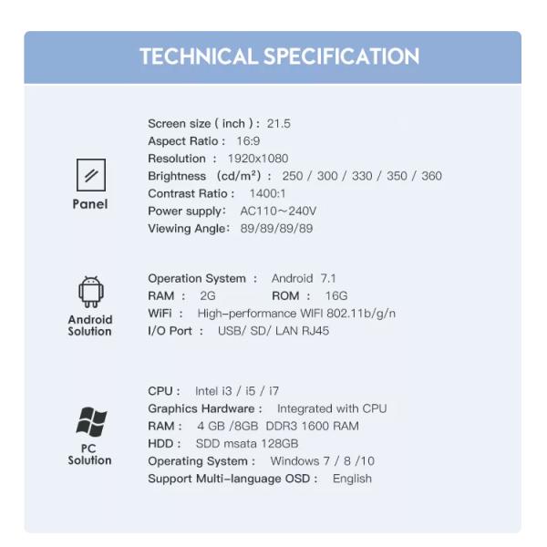 23.6 Inch Self Payment Kiosk Qr Scanner White Interactive Touch Screen Kiosk