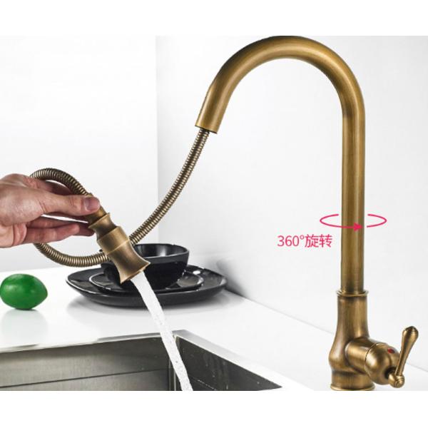 antique brass OEM Bronze CE Retro Bathroom Pull out Sink Faucets