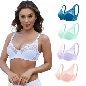 Wholesale                  Woman Bras Push up Lace Bra Full Coverage Cups Big Size Bra Breast Push up Thin Underwear              from china suppliers