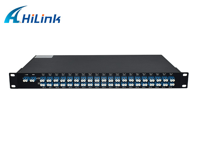 1U Rack Mount DWDM Mux Demux Module 40CH Single / Dual Fiber LC / UPC Connector
