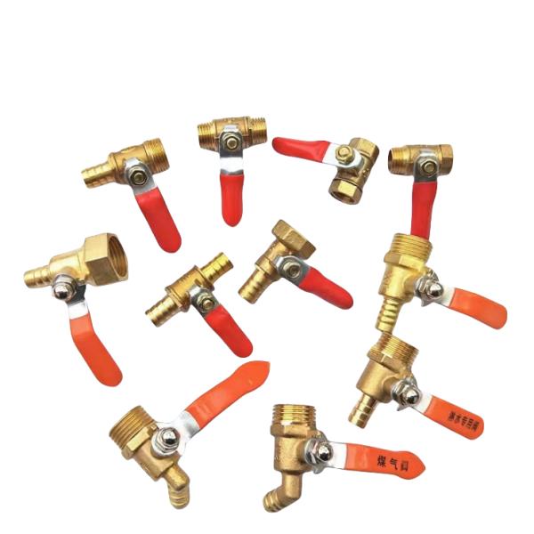 6-12MM Hose Barb Inline Pipe Fittings Brass Water Oil Air Gas Fuel Line Shutoff Ball Valve for Pneumatic Connector Handle