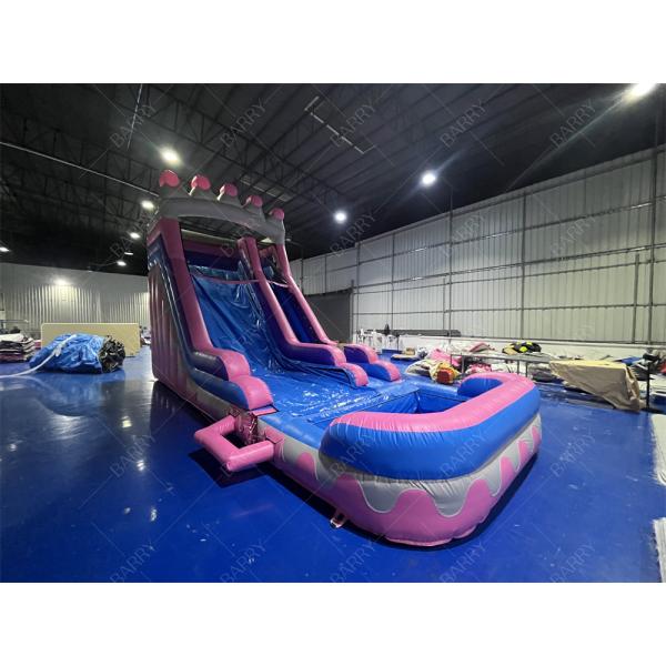 8.4x3.6x6m Custom Jumper Bouncy Kids Pink Princess Inflatable Water Slides For Party