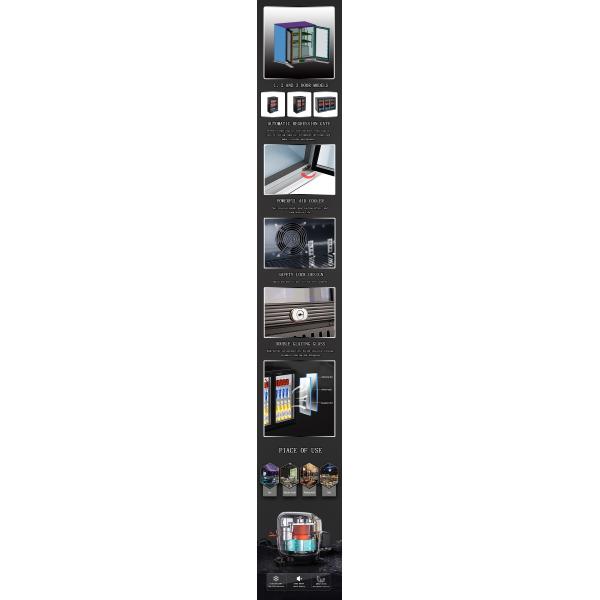 Digital Thermostat Mini Drink Fridge , Hinged Door Beer Bottle Refrigerator Display