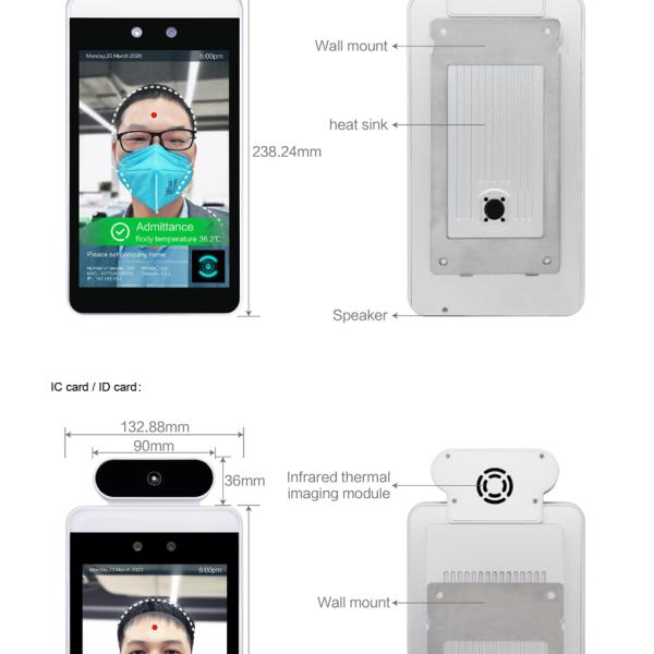 800×1280 13.5W 8 Inch Face Recognition Lcd Advertising Kiosk