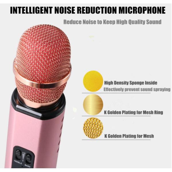 32GB Micro SD Card Bluetooth Speaker 2000Ah Battery 4 In 1 Karaoke Microphone