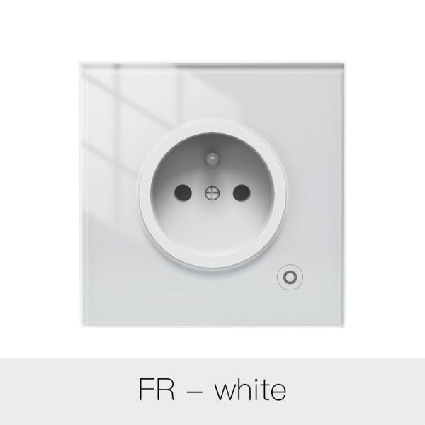 Quality 95v Wifi Smart Wall Socket Glass Panel Outlet Power Monitor Relay Status And Light Mode for sale