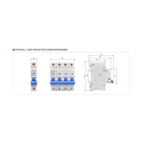 Sontuoec 3p 100a MCB Circuit Breaker Din Rail For Lighting