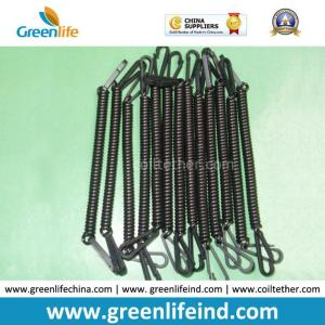 China Slim Expanding Spring Coiled Lanyard Tether W/Plastic Snap Hooks on sale